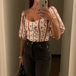 Reformation linen floral top - like new